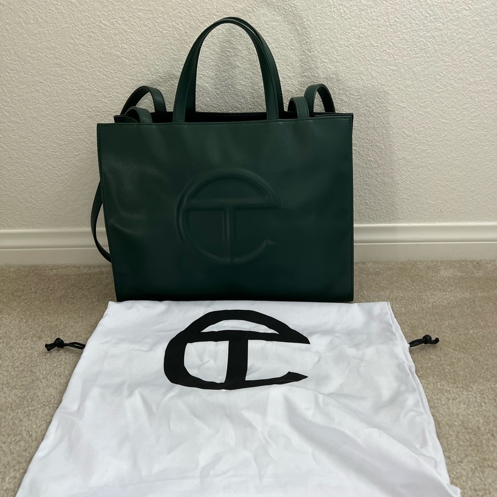 Authentic Medium Dark Olive Telfar Shopping Tote